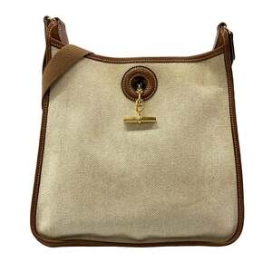 Hermès Vespa PM Shoulder Bag Cream Brown Toile H Leather